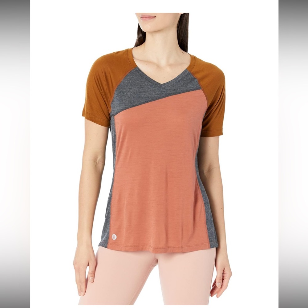 Smartwool Active Women's Top - Rust, Gray, and Black Size Small NWOT Hike Wool